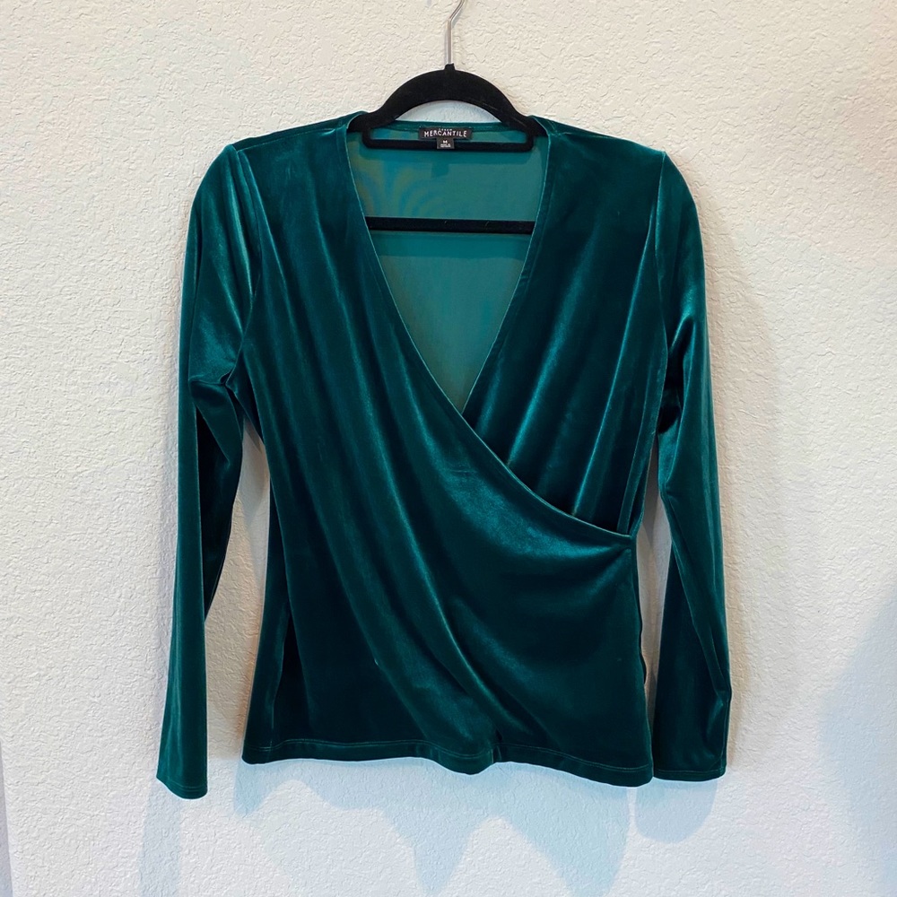 J crew velvet wrap top